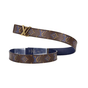 Monogram LV Initials Reversible Belt Blue - S: 85 (34), view 2