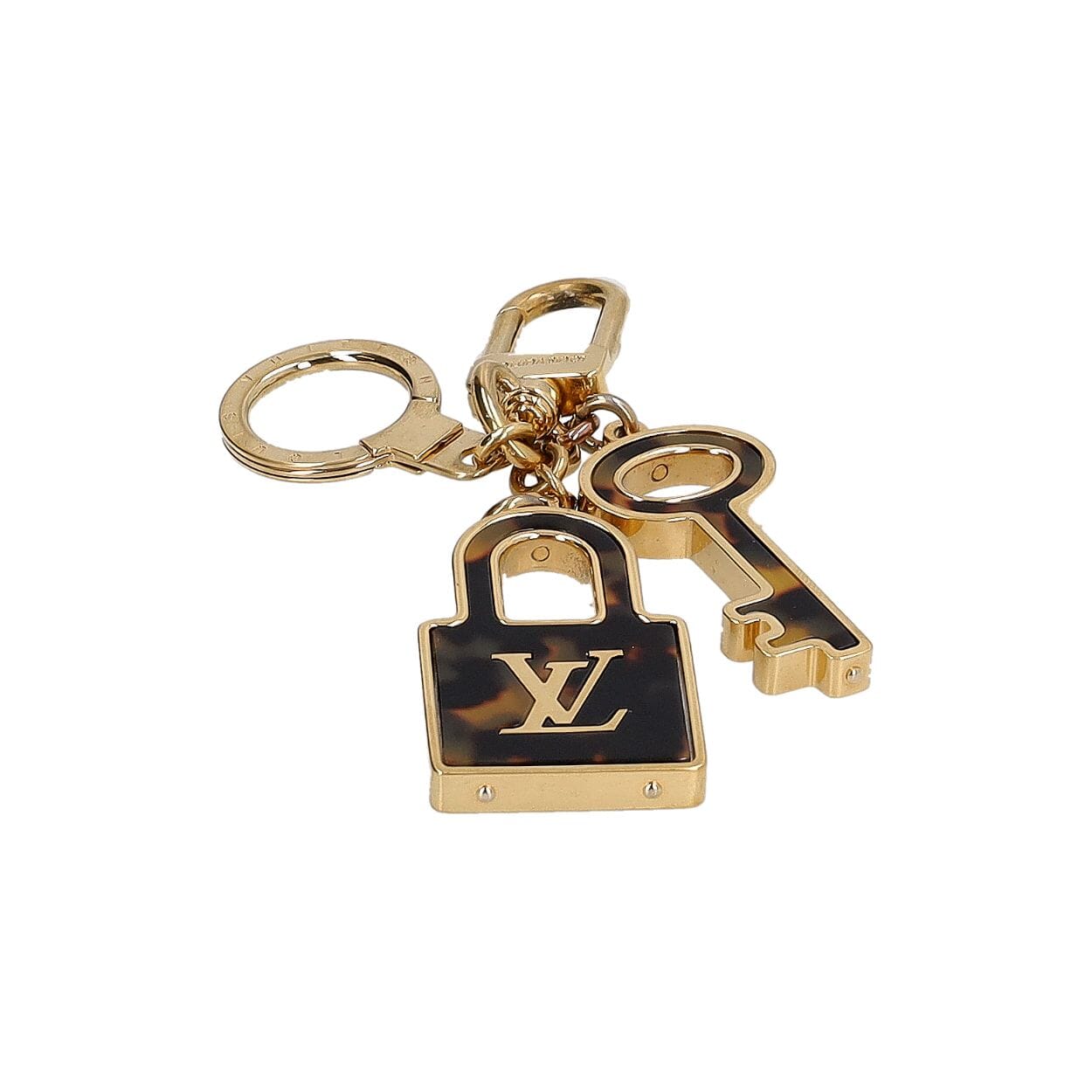 Confidence Key Ring/Bag Charm Tortoise/Gold Tone