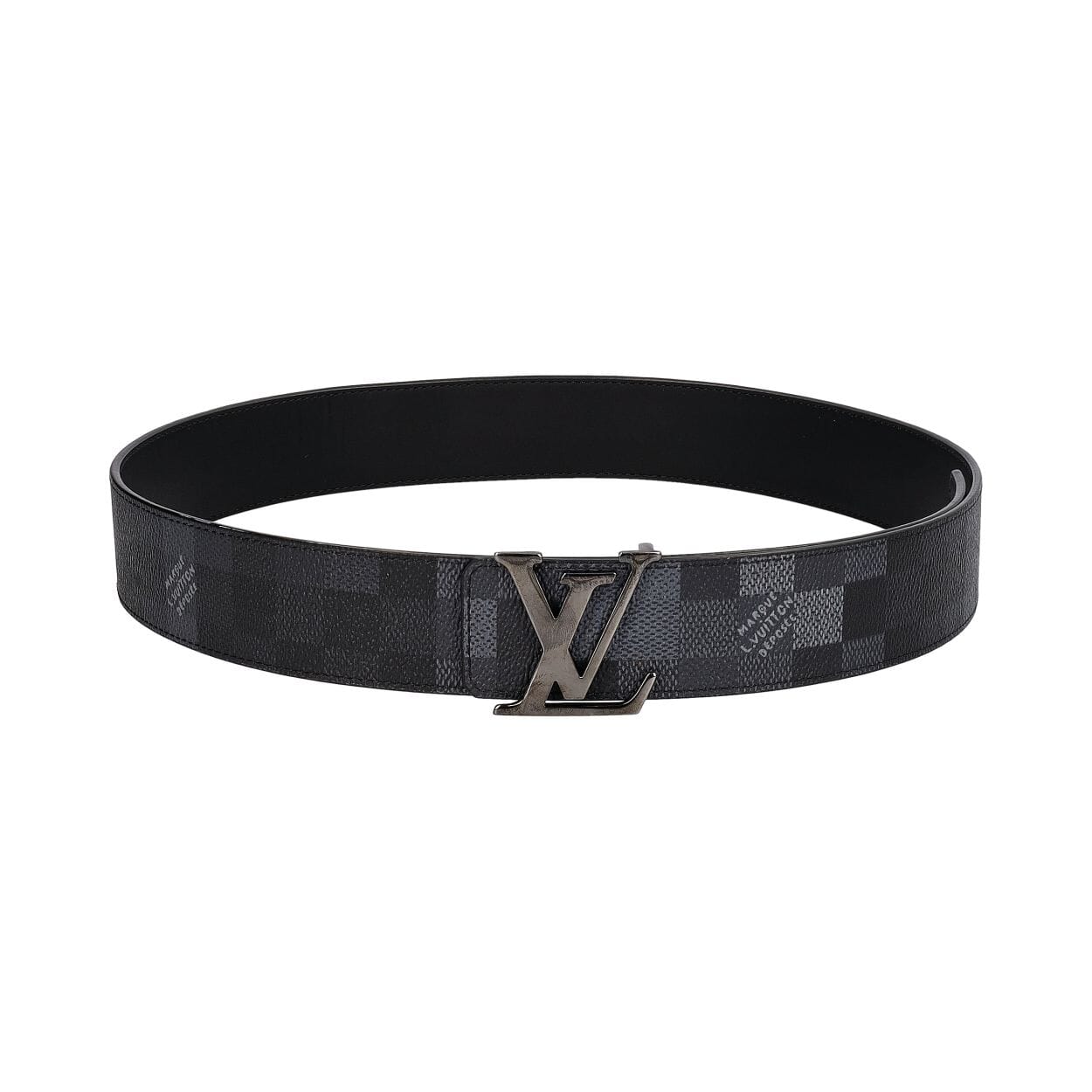 Damoflage LV Initials Reversible Belt Black/Grey - S: 90 (36)