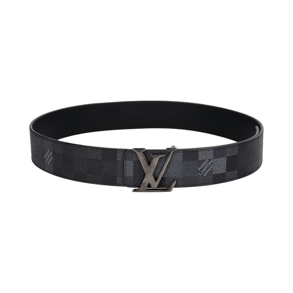 Damoflage LV Initials Reversible Belt Black/Grey - S: 90 (36)