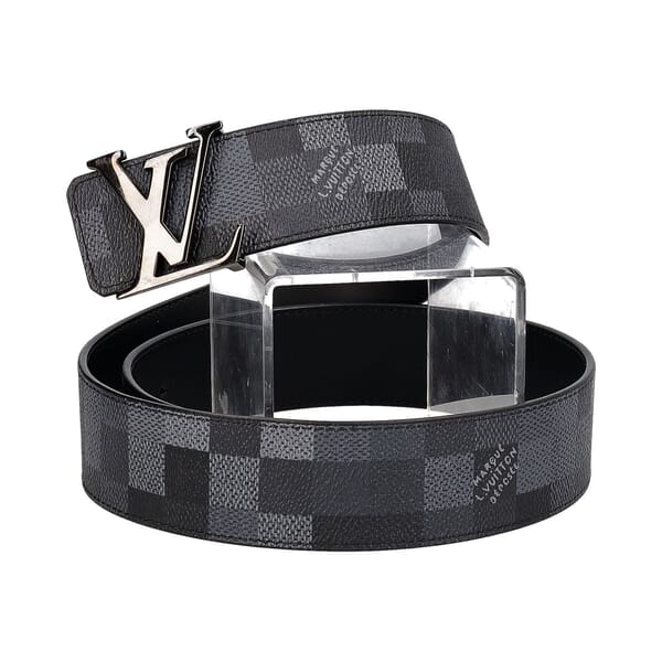 Damoflage LV Initials Reversible Belt Black/Grey - S: 90 (36)