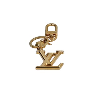 Metal LV Facettes Bag Charm/Key Holder Gold Tone