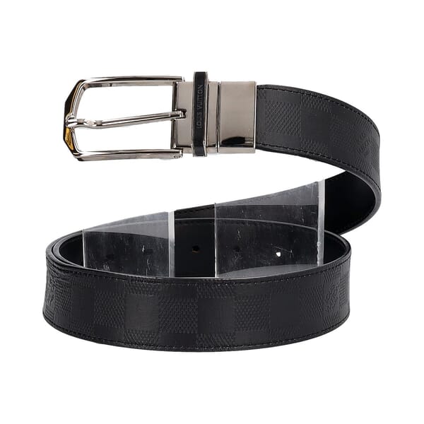 Leather Damier Reversible Belt Black: 90 (36)