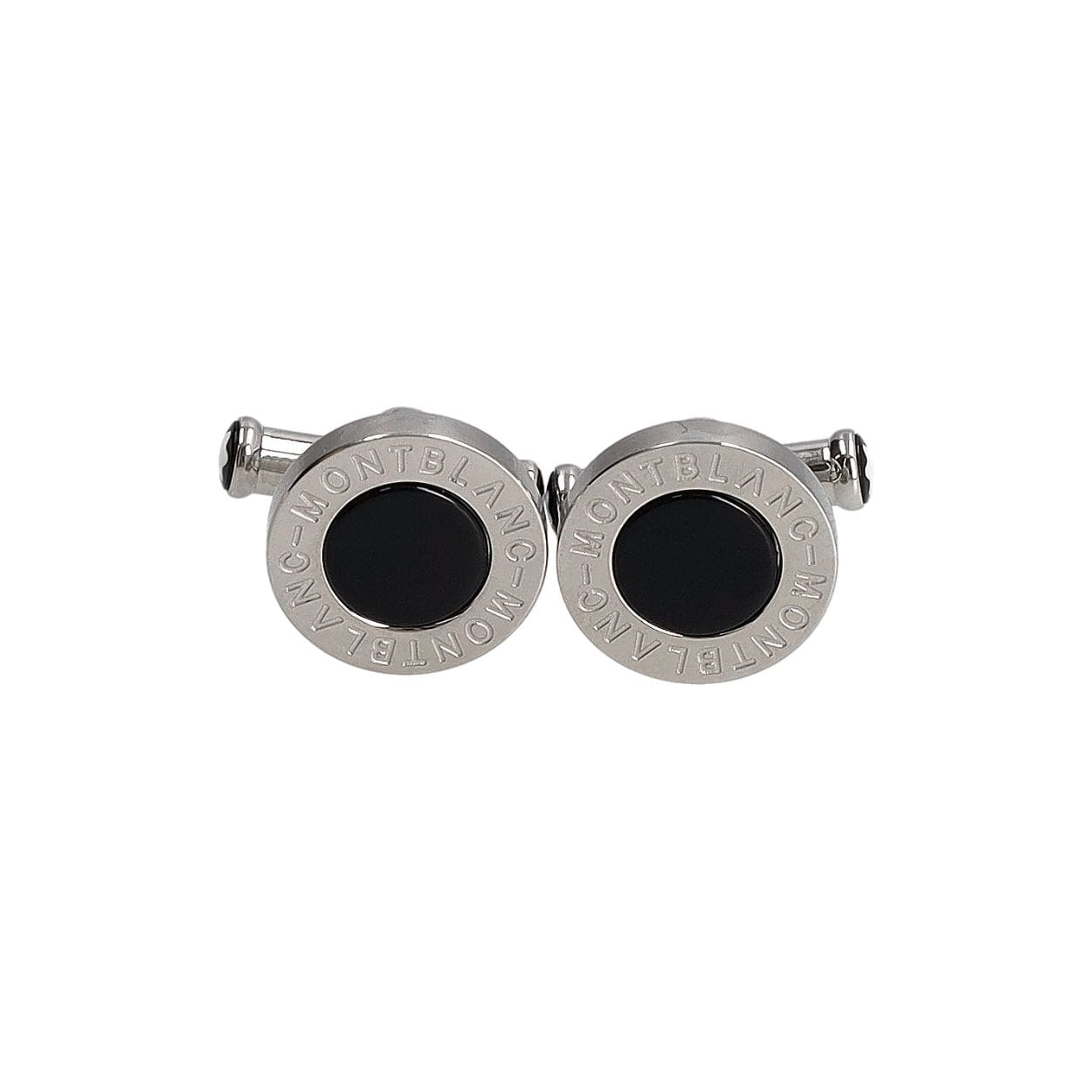 Steel Meisterstuck Round Cufflinks Silver/Black