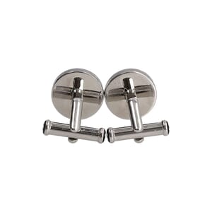 Steel Meisterstuck Round Cufflinks Silver/Black, view 3