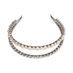 Pearl/Crystal Embellished Headband Silver