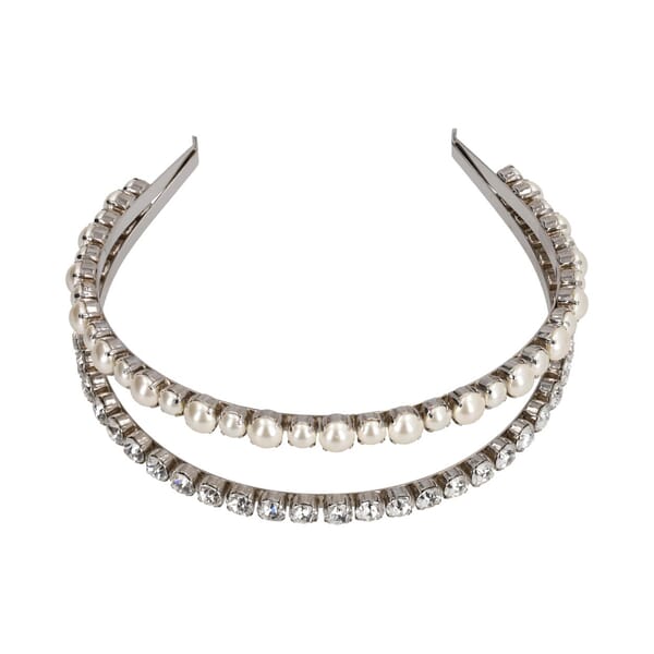 Pearl/Crystal Embellished Headband Silver