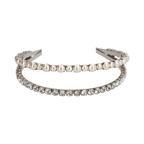 Pearl/Crystal Embellished Headband Silver