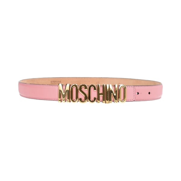 Letter Logo Leather Belt Pink - S: 85 (34)