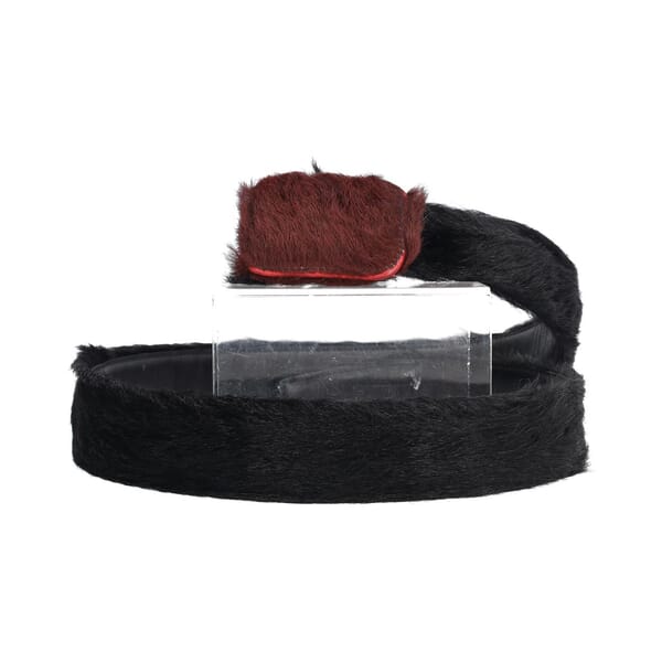 Leather Faux Fur Belt Black - S: 95 (38)