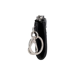 Saffiano Mini Pouch Key Ring Black, view 3