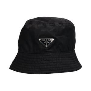 Nylon Logo Bucket Hat Black