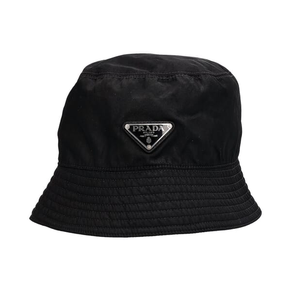 Nylon Logo Bucket Hat Black