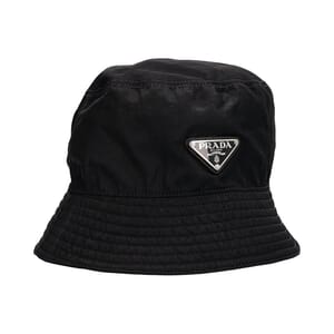 Nylon Logo Bucket Hat Black, view 2