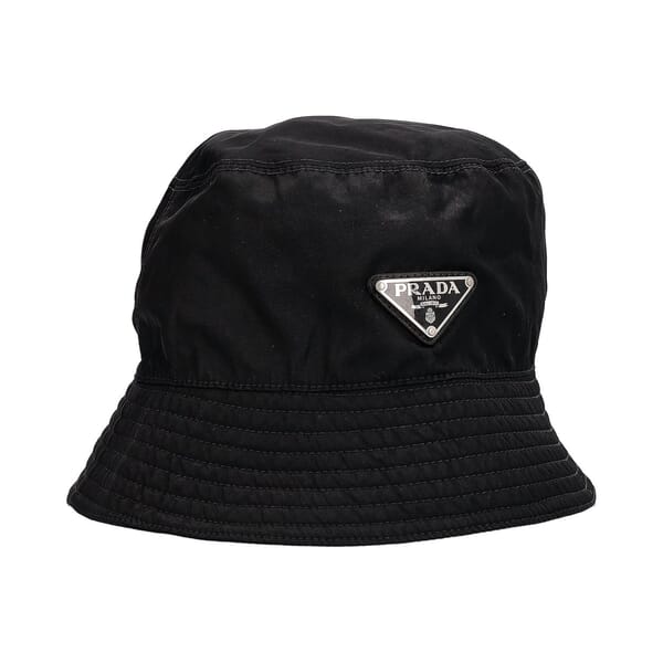 Nylon Logo Bucket Hat Black
