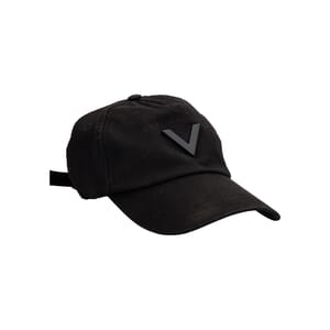 Cotton Blend V Logo Baseball Cap Black, view 2