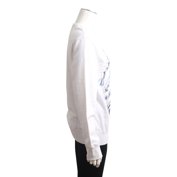 Cotton Waves Embroidered Sweatshirt White/Blue