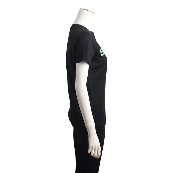 Cotton Logo Button T-Shirt Black