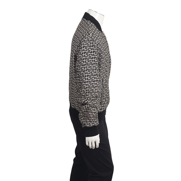 Viscose/Cotton Reversible Bomber Jacket Black/White