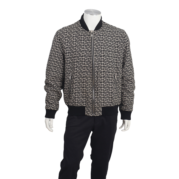 Viscose/Cotton Reversible Bomber Jacket Black/White