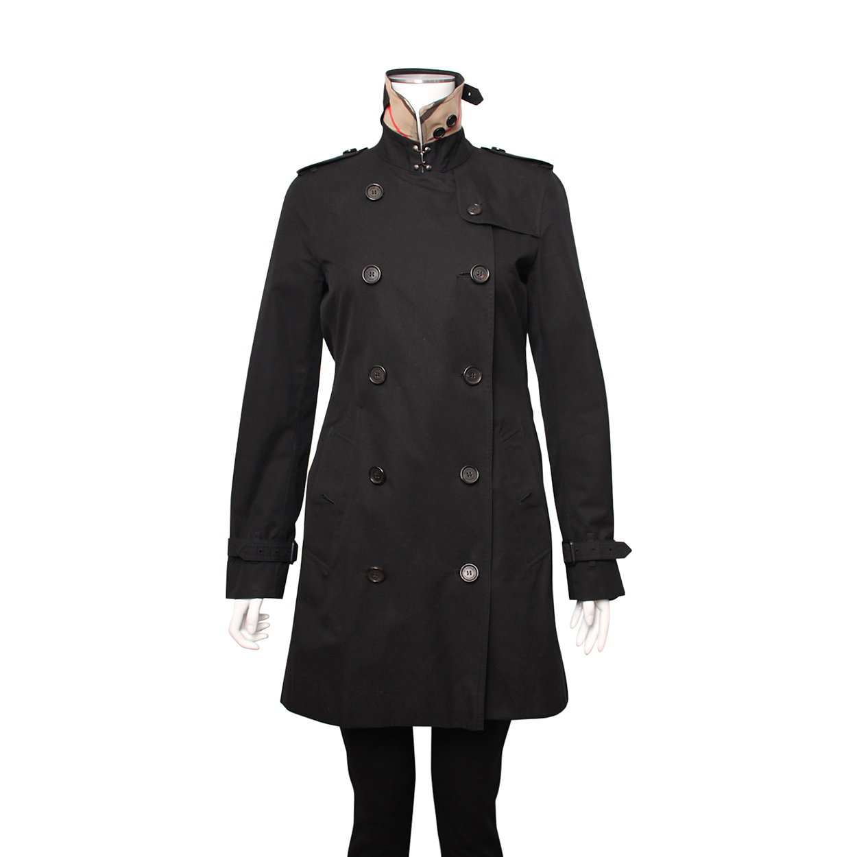 BURBERRY Cotton Short Chelsea Heritage Trench Coat Black | Luxity