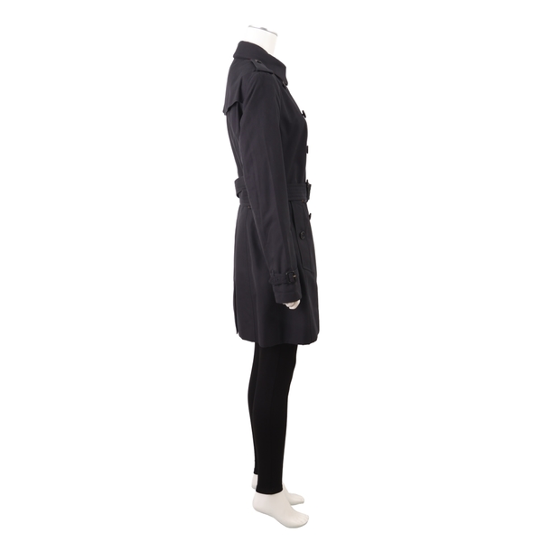 Cotton Sandringham Trench Coat Black