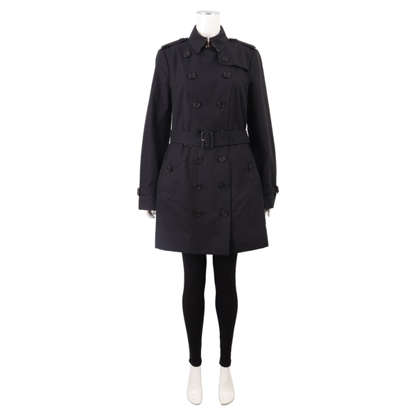 Cotton Sandringham Trench Coat Black