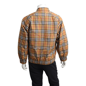 Polyester Check Zip Up Jacket Camel, view 3