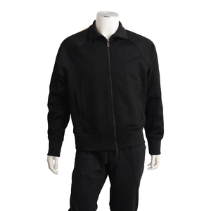 Cotton Blend Check Trim Track Jacket Black