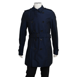 Cotton Mid Length Trench Coat Navy