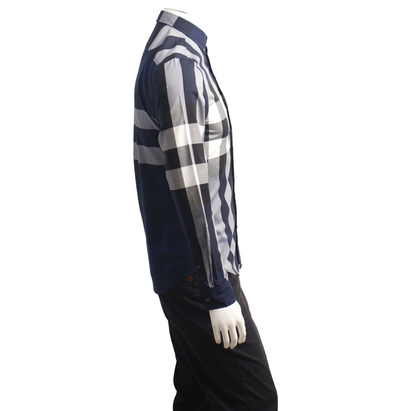 Cotton Check Shirt Blue