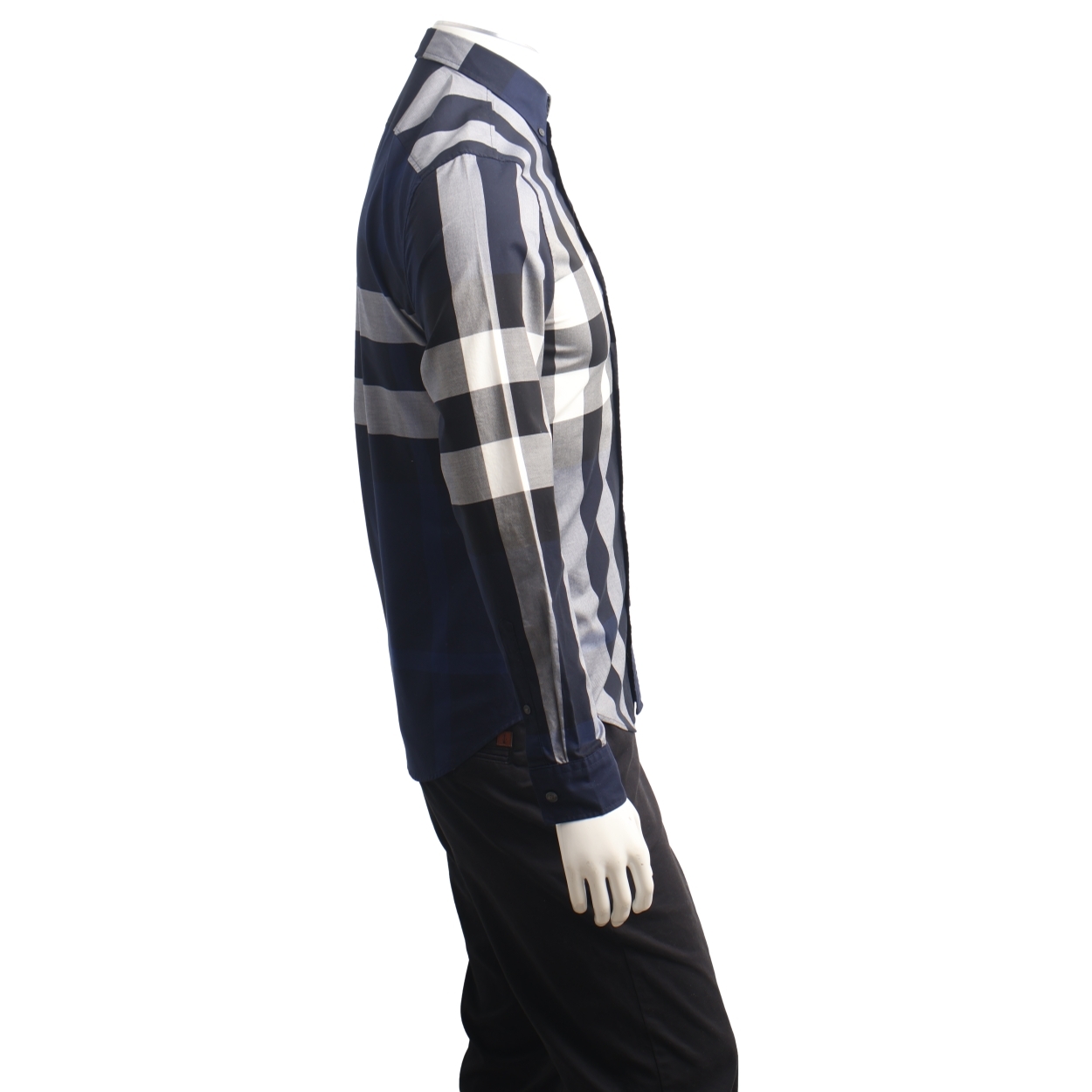 BURBERRY Cotton Check Shirt Blue | Luxity