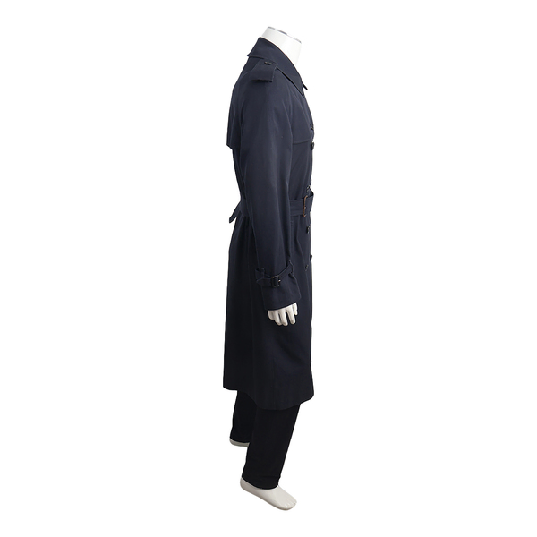 Vintage Cotton Trench Coat Navy Blue