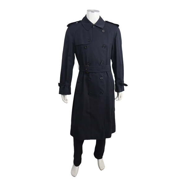 Vintage Cotton Trench Coat Navy Blue