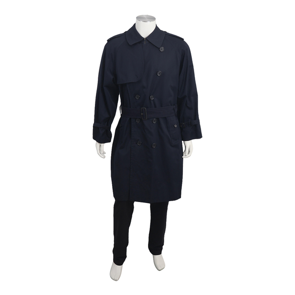 Vintage Cotton Trench Coat Navy Blue