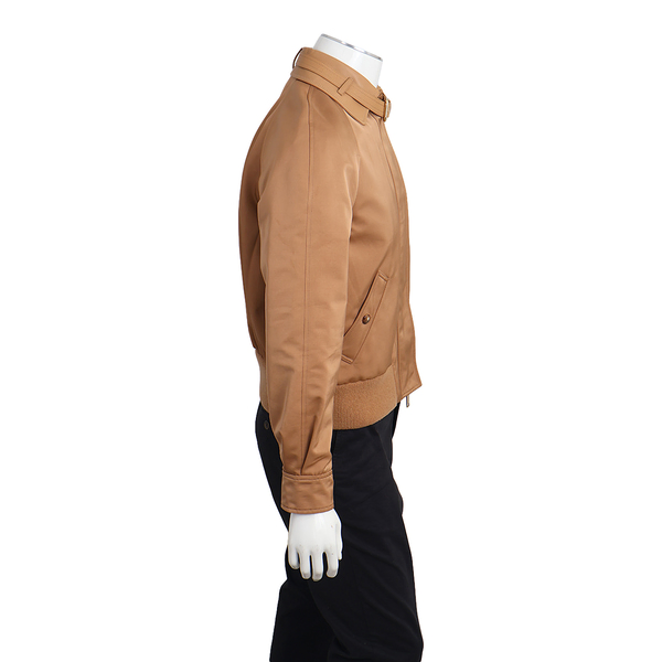 Mixed Material Harrington Jacket Honey Beige