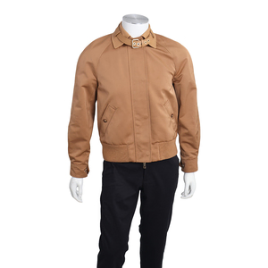 Mixed Material Harrington Jacket Honey Beige
