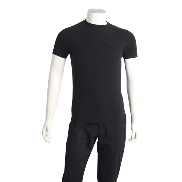 Cotton Embroidered Logo T-Shirt Black