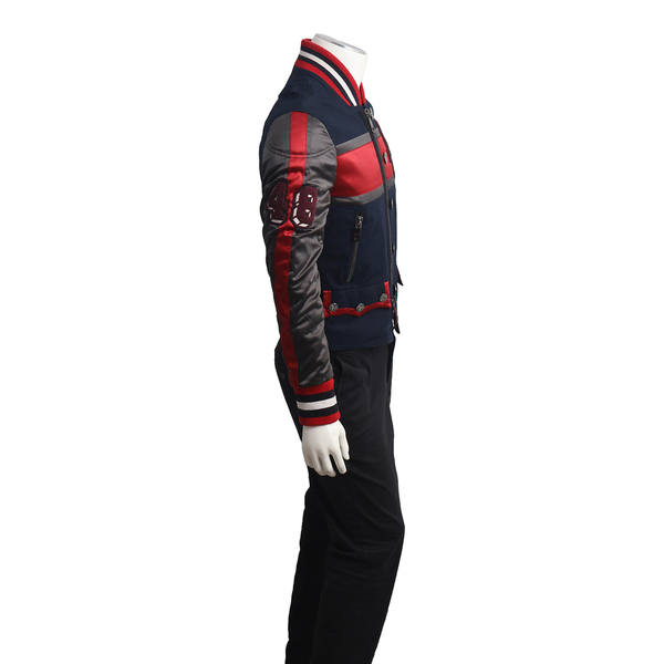 Nylon Bomber Jacket Navy/Red