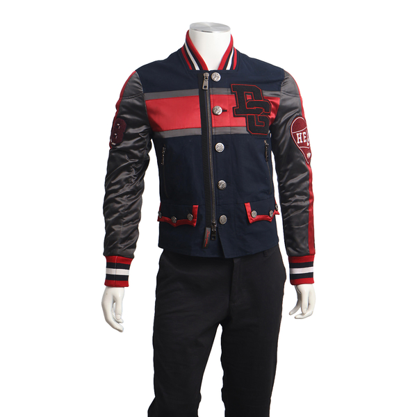 Nylon Bomber Jacket Navy/Red