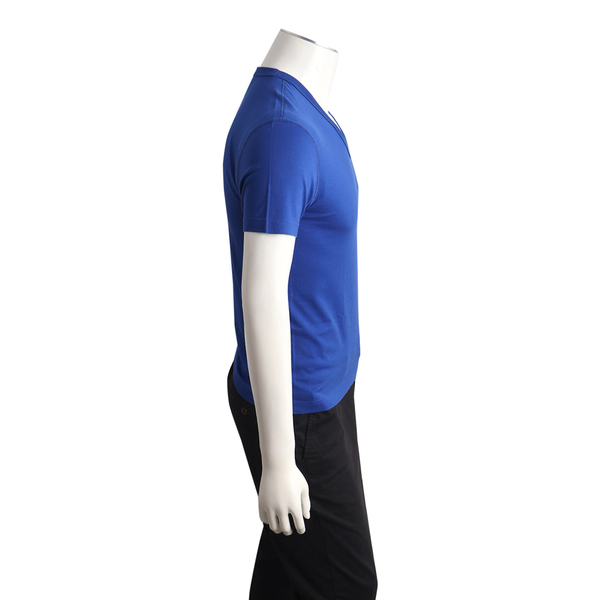 Cotton Logo Patch T-Shirt Blue