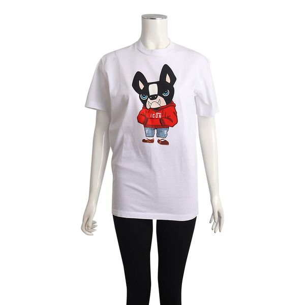 Cotton French Bulldog T-Shirt White