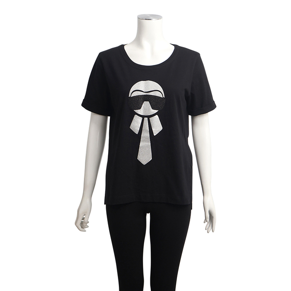 x KARL LAGERFELD Cotton T-Shirt Black