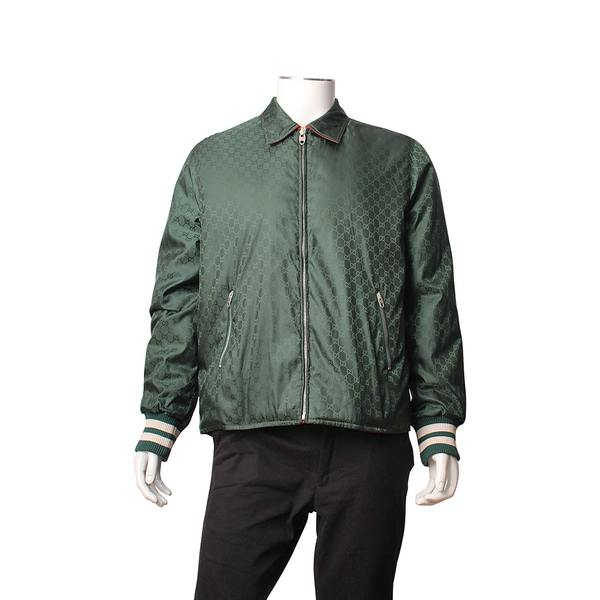 ジャケット・アウター GUCCI Reversible Nylon Bomber Jacket GUCCI Jacquard GG Reversible Jacket Green/Orange | Luxity