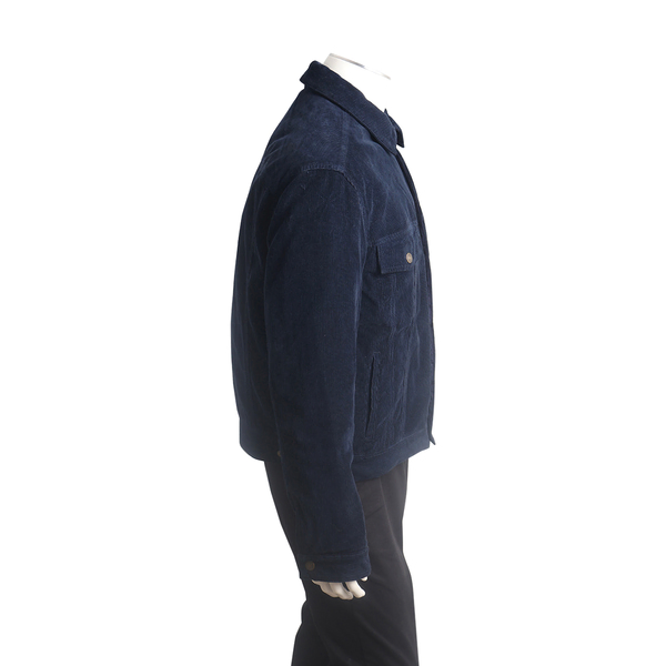 Polyester Reversible Down Puffer Jacket Navy Blue