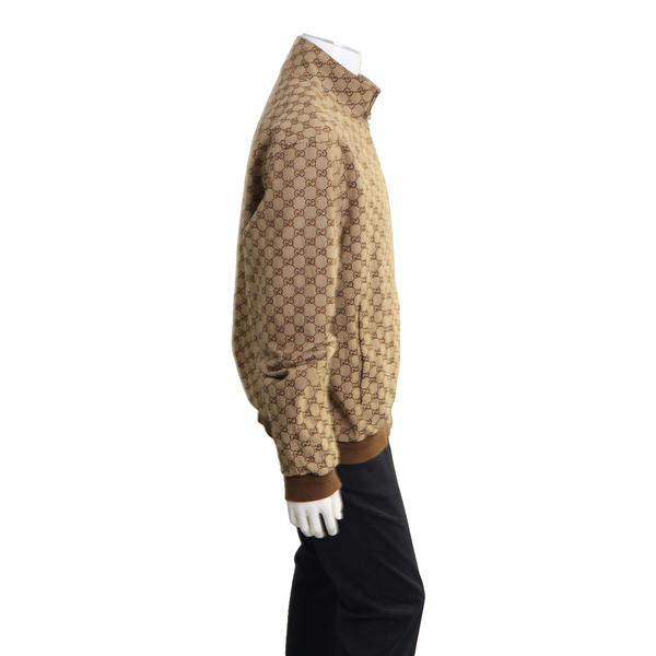 Cotton/Polyester GG Bomber Jacket Beige/Brown