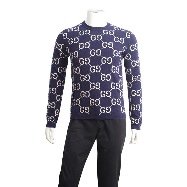 Wool GG Logo Sweater Navy