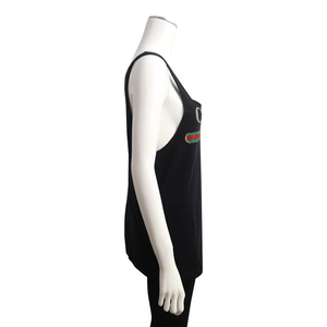 Cotton Rosa Rugosa Tank Top Black, view 2