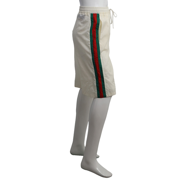 Nylon Web Stripe Shorts Cream