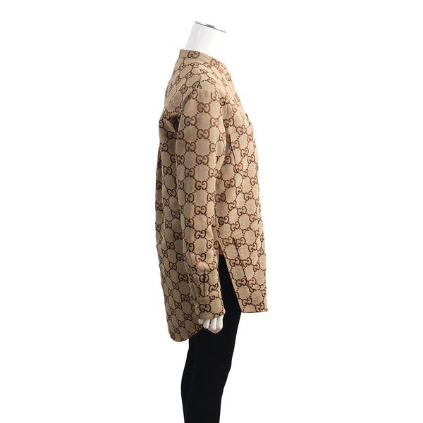 Cotton Blend GG Shirt Beige/Ebony